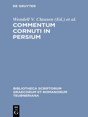 cover image of Commentum Cornuti in Persium
